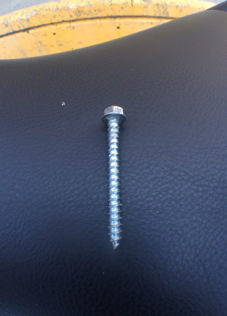 How does a screw this long find it's way into a groove of a motorcycle tire?