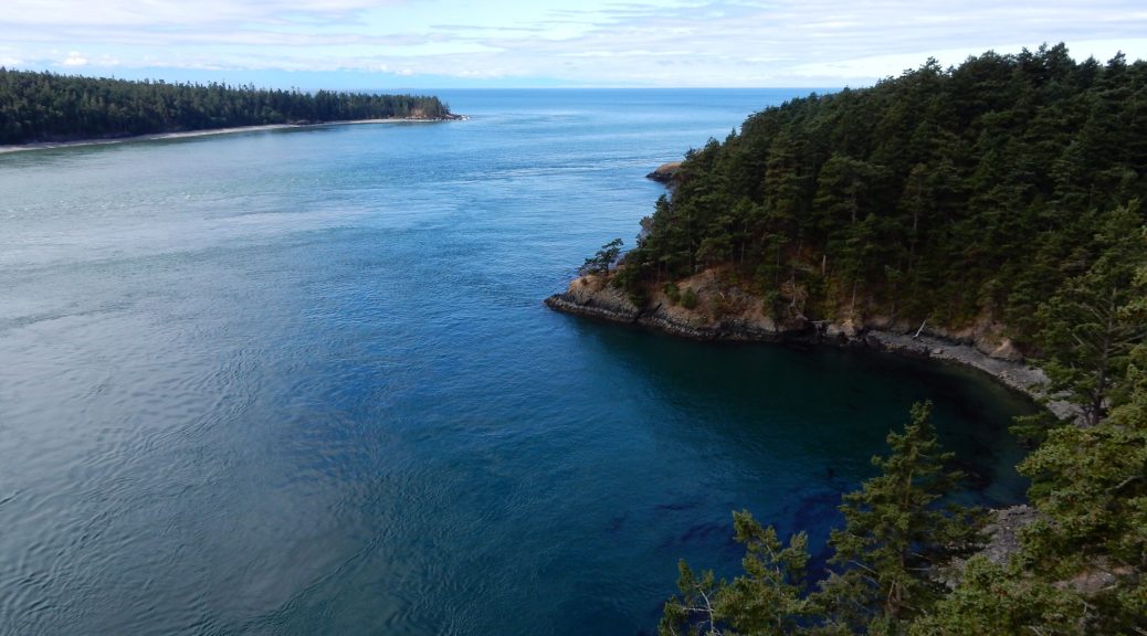 A view from the east side of Deception Pass.A view from the east side of Deception Pass.
