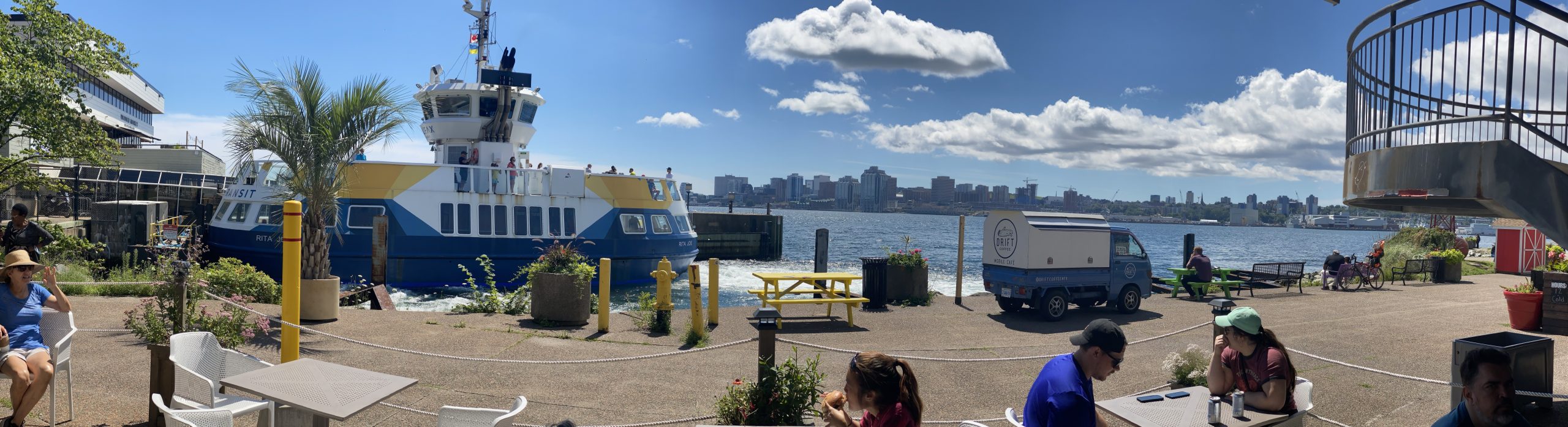 A panoramic view of the Halifax skyline from our lunch venue’s outdoor patio.