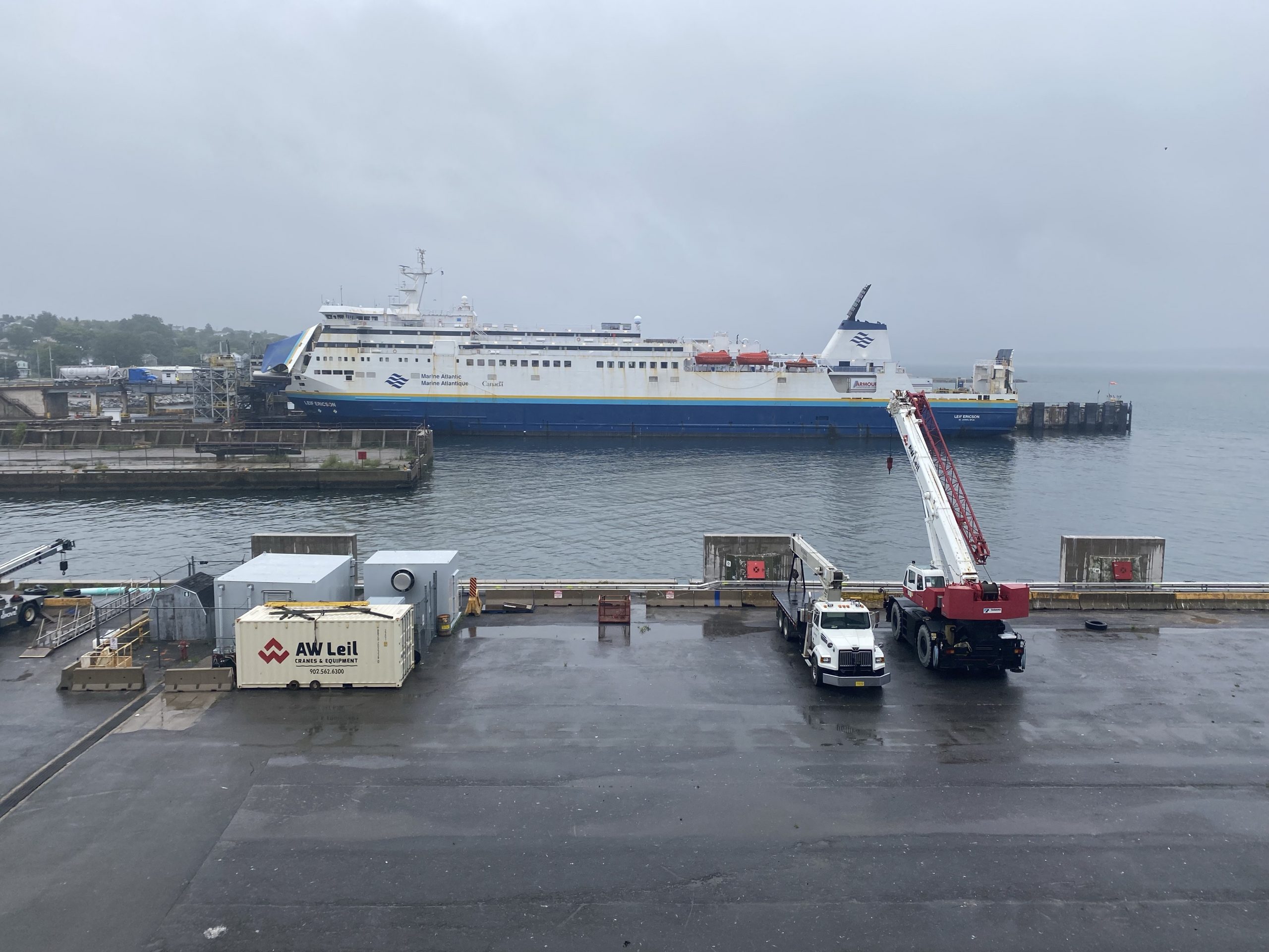 One of the other ferries, the Leif Ericson, docked at the adjacent ferry slip.