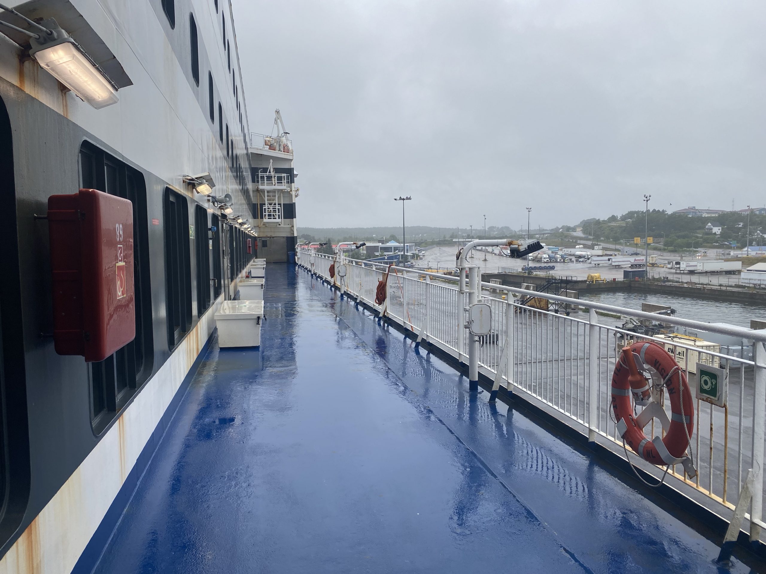The port side deck on our ferry to Newfoundland, the Atlantic Vision.