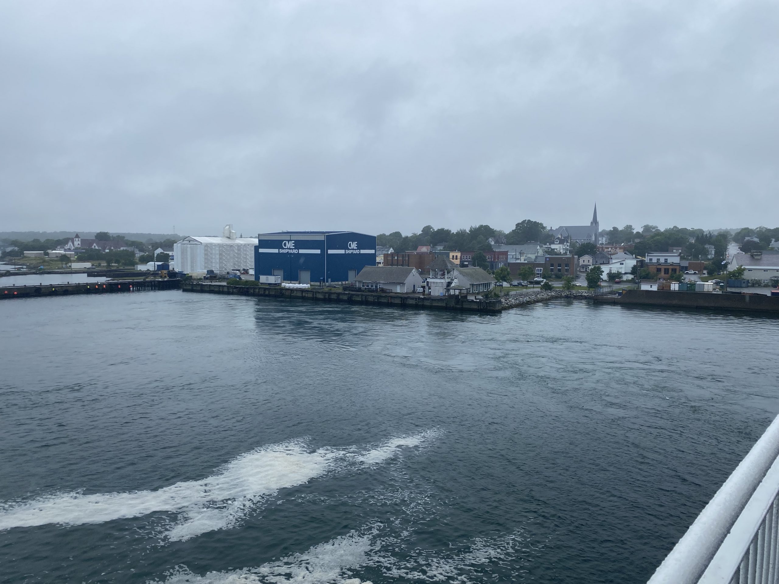 The town of North Sydney, Nova Scotia, from the deck of our docked ferry.