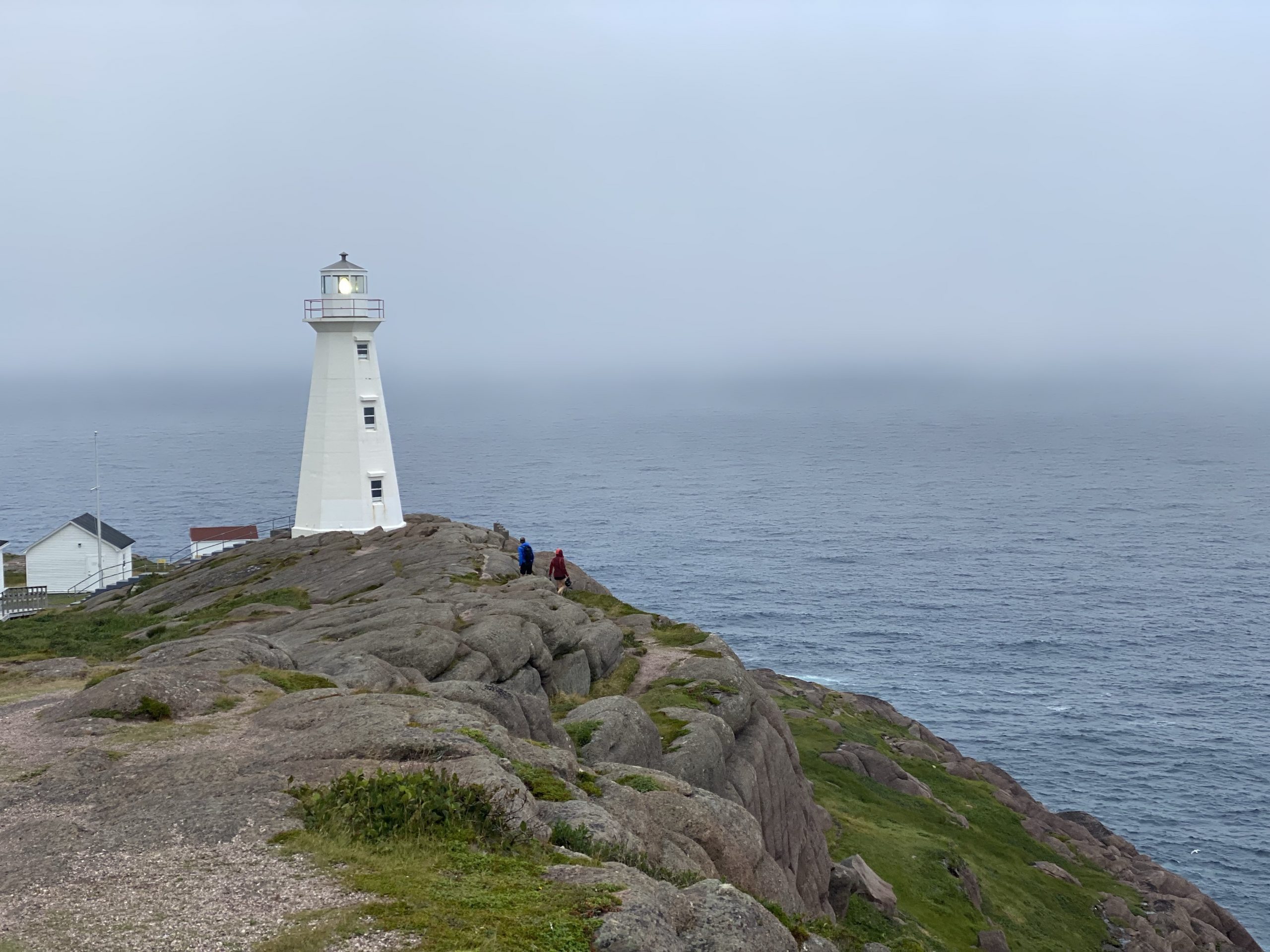 The Cape Spear lighthouse, as viewed from the old lighthouse site.
