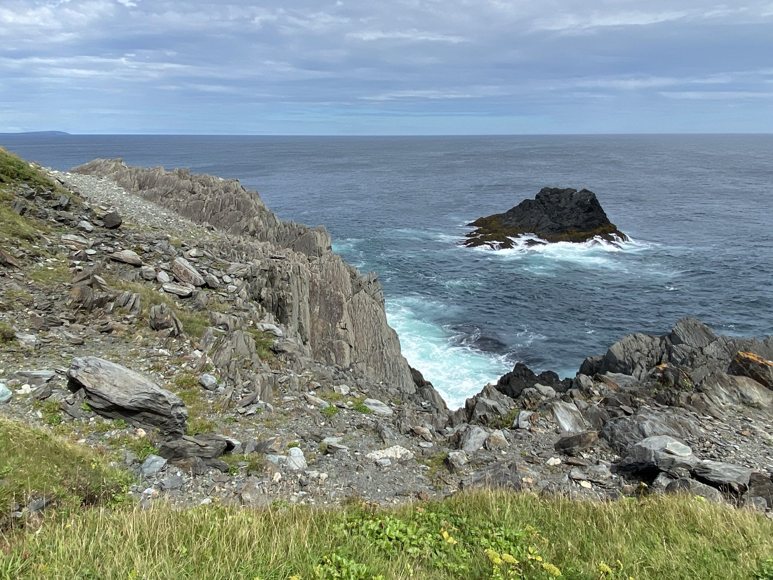 A rock outcropping endures the Atlantic Ocean’s wrath at Cape Race in Newfoundland.