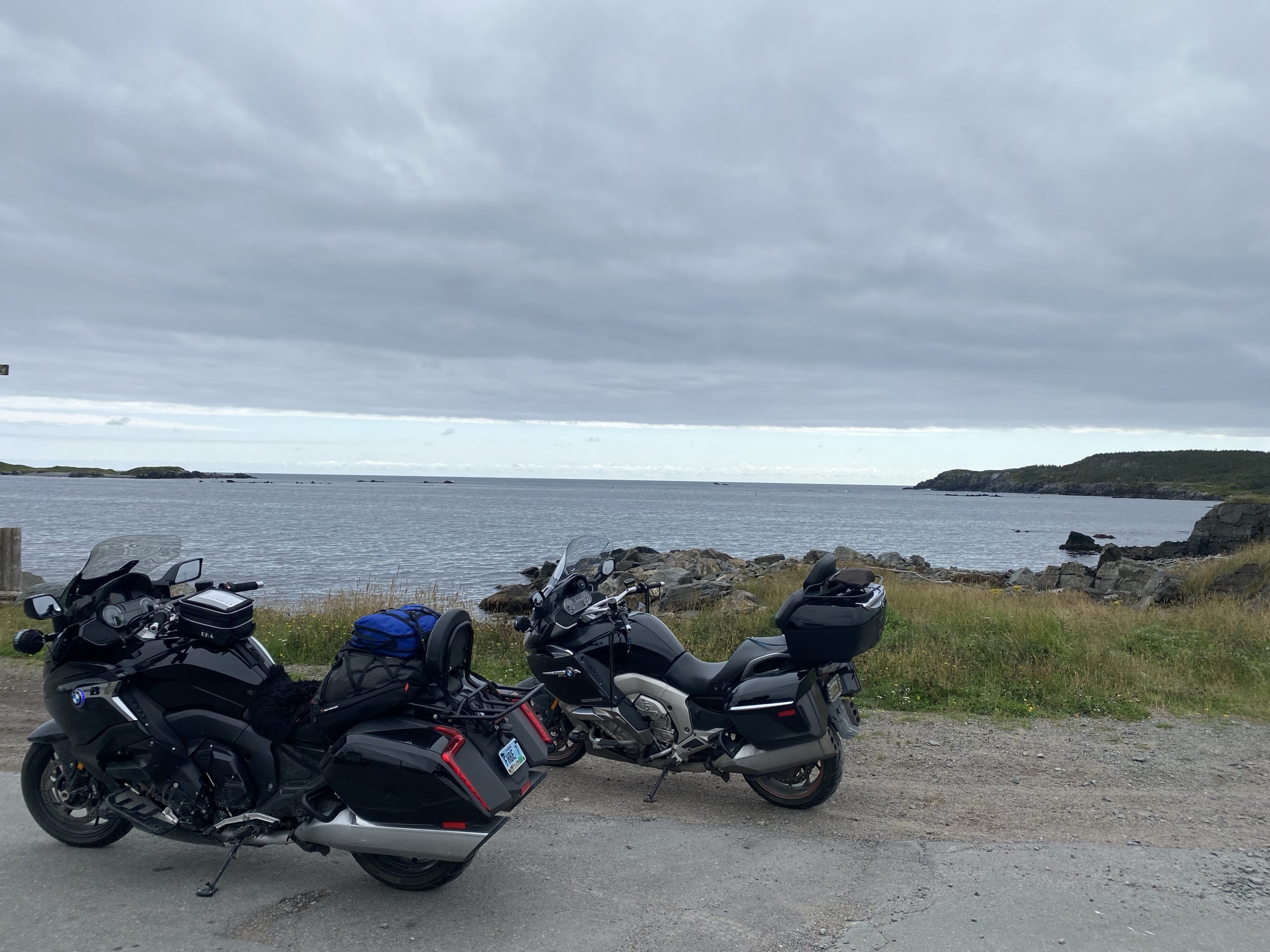 The bikes on the Bonavista Peninsula coast at Melrose, in Newfoundland.