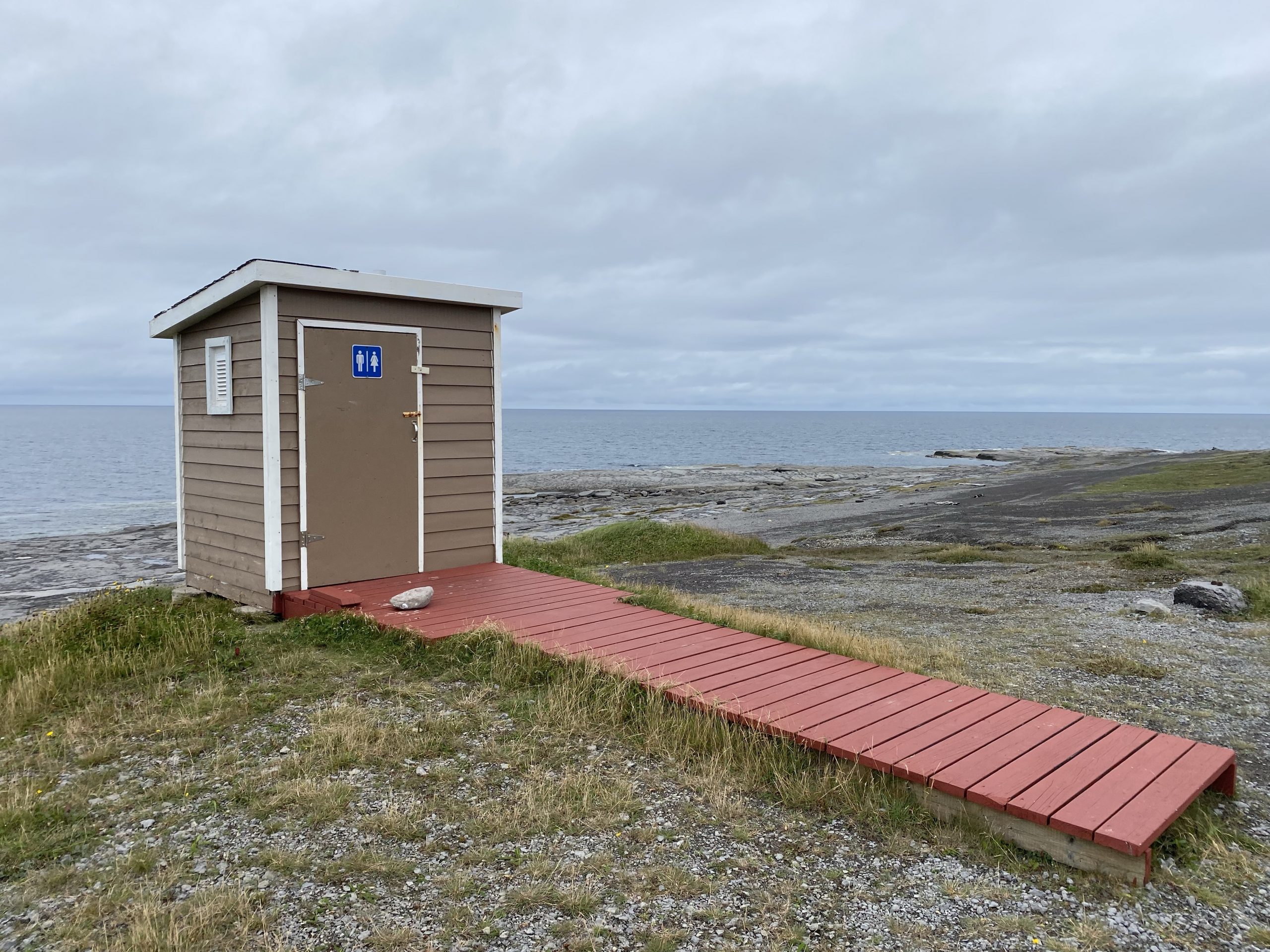 This absolutely forlorn restroom is at Point Richie near Port Choix, Newfoundland.