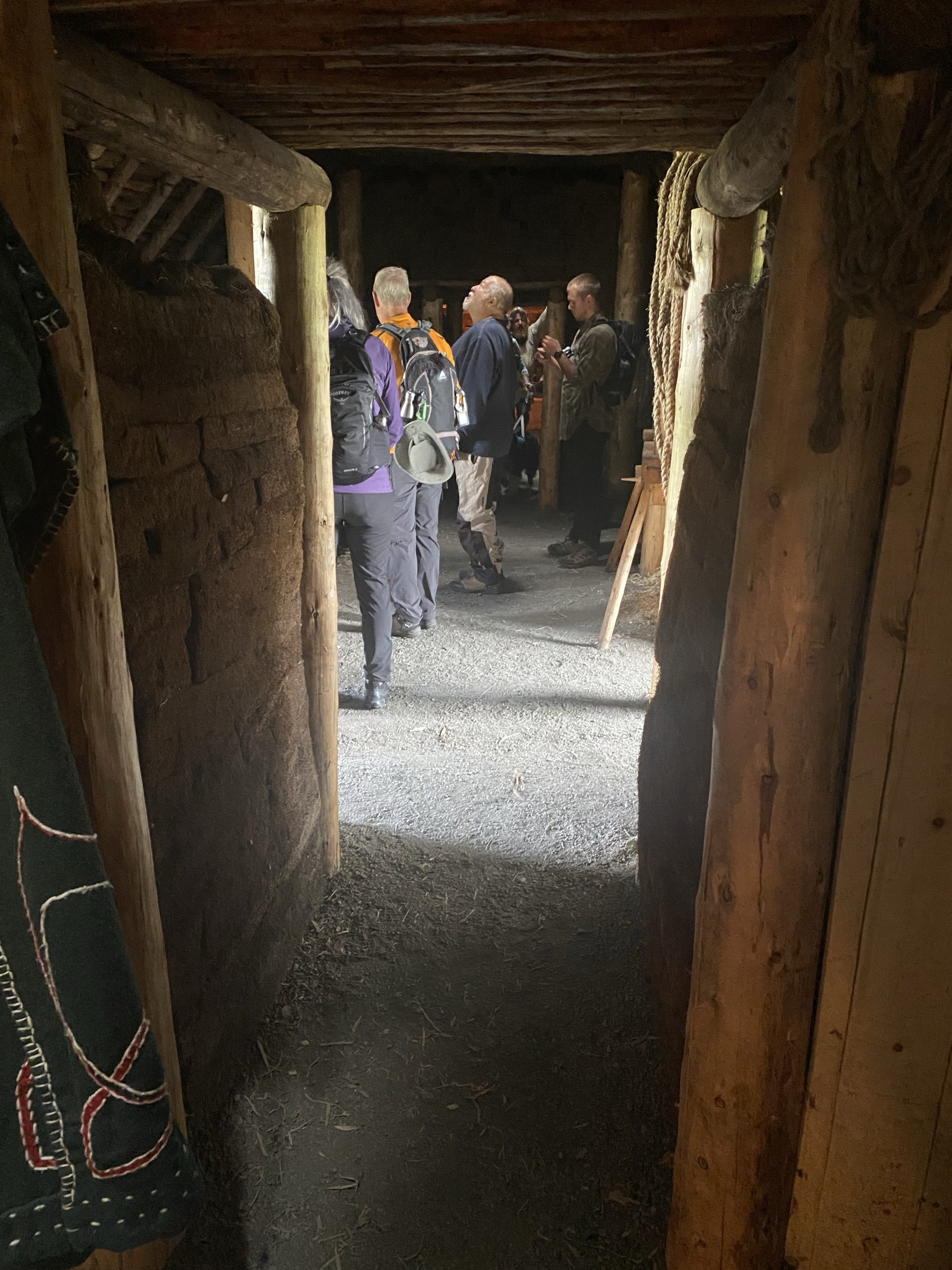 An interior doorway between rooms in a re-created Norse sod house at L’Anse aux Meadows.