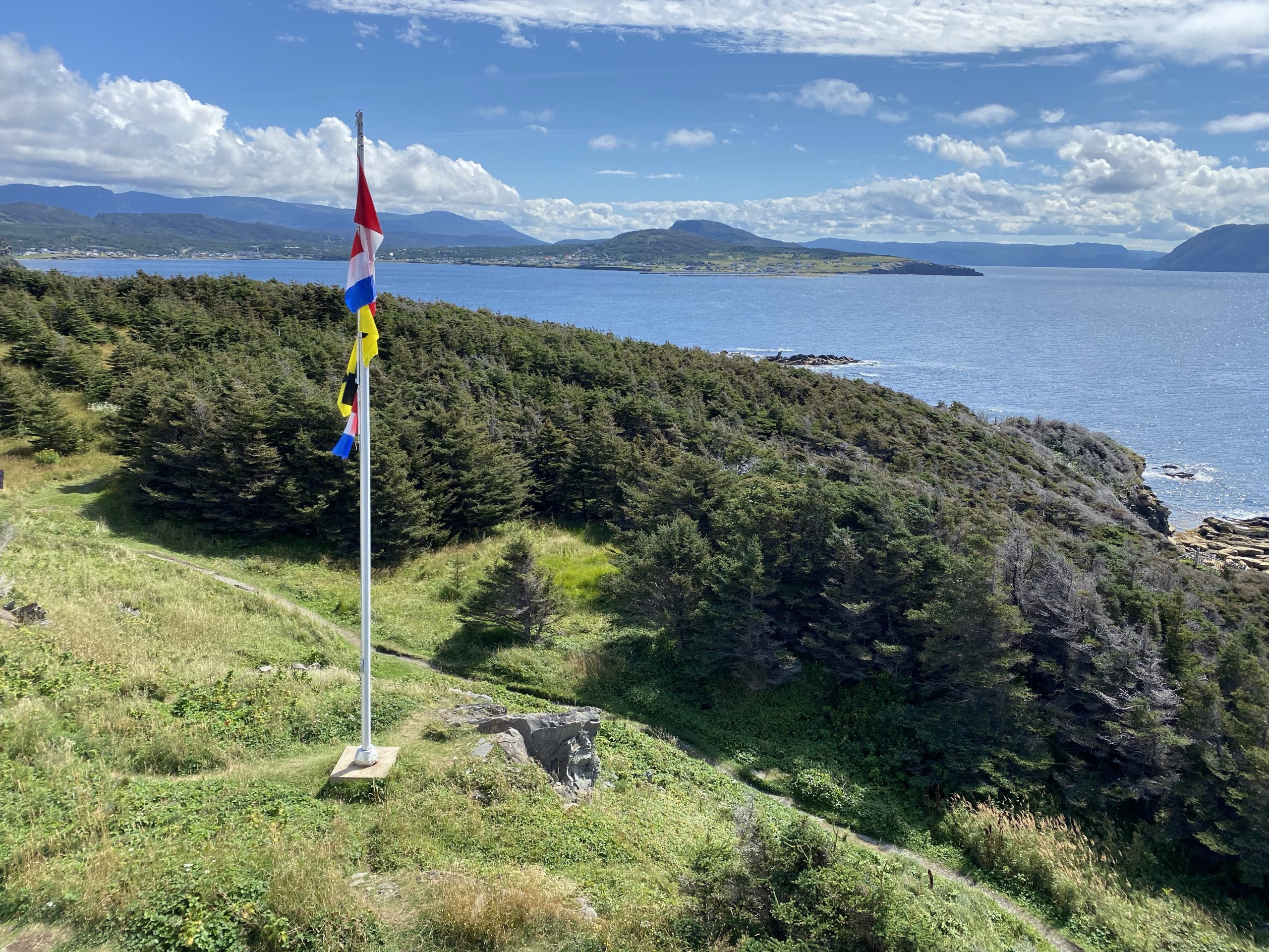 A view of Rocky Harbour, where we stayed the night a few days ago, from the Lobster Cove lighthouse, in Newfoundland.