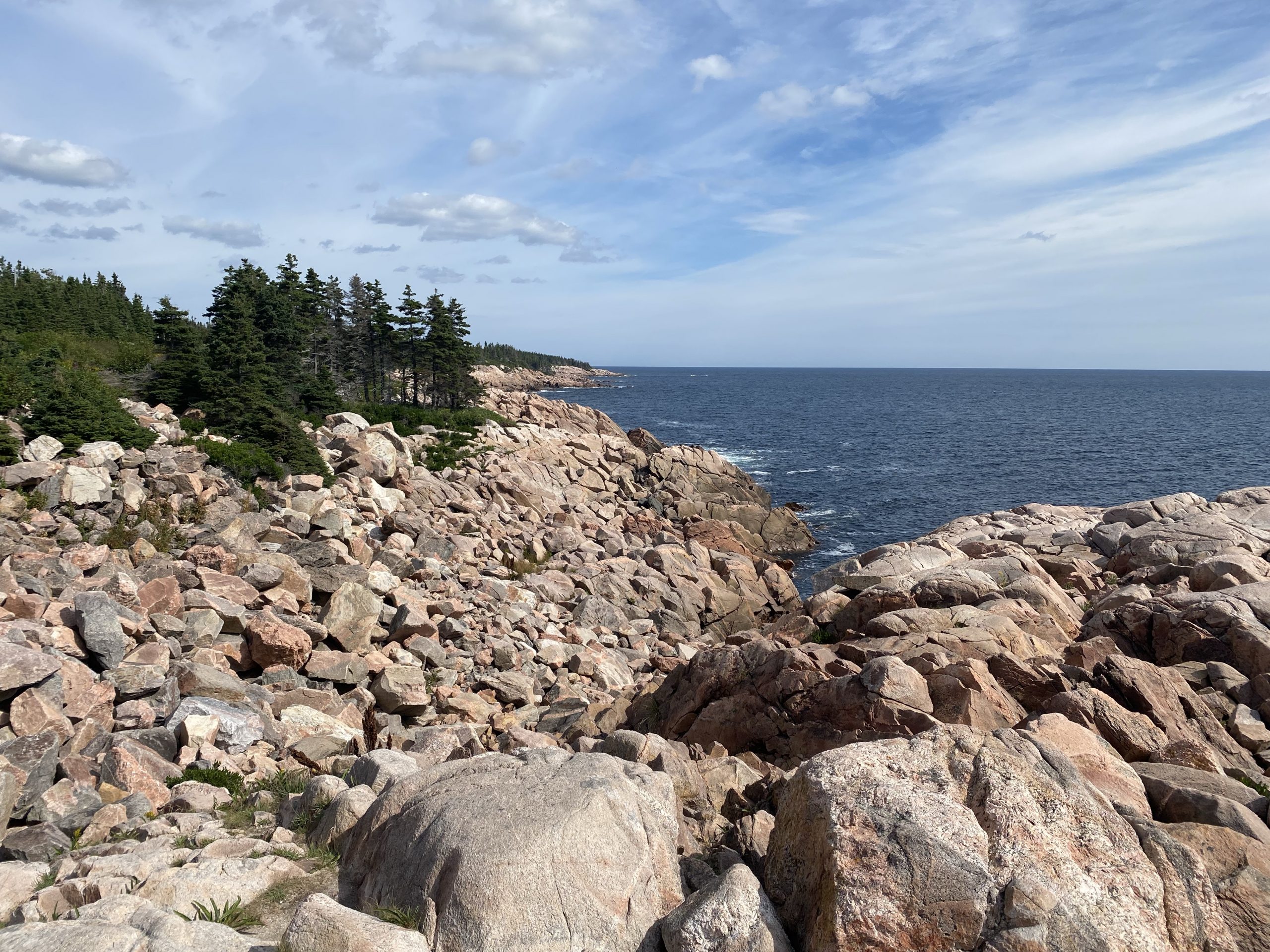 A view of the shoreline to the north of Ingonish along the Cabot Trail in Nova Scotia.