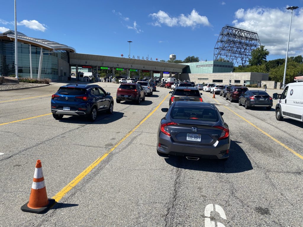 Half of the six lines to get into Canada from downtown Buffalo.