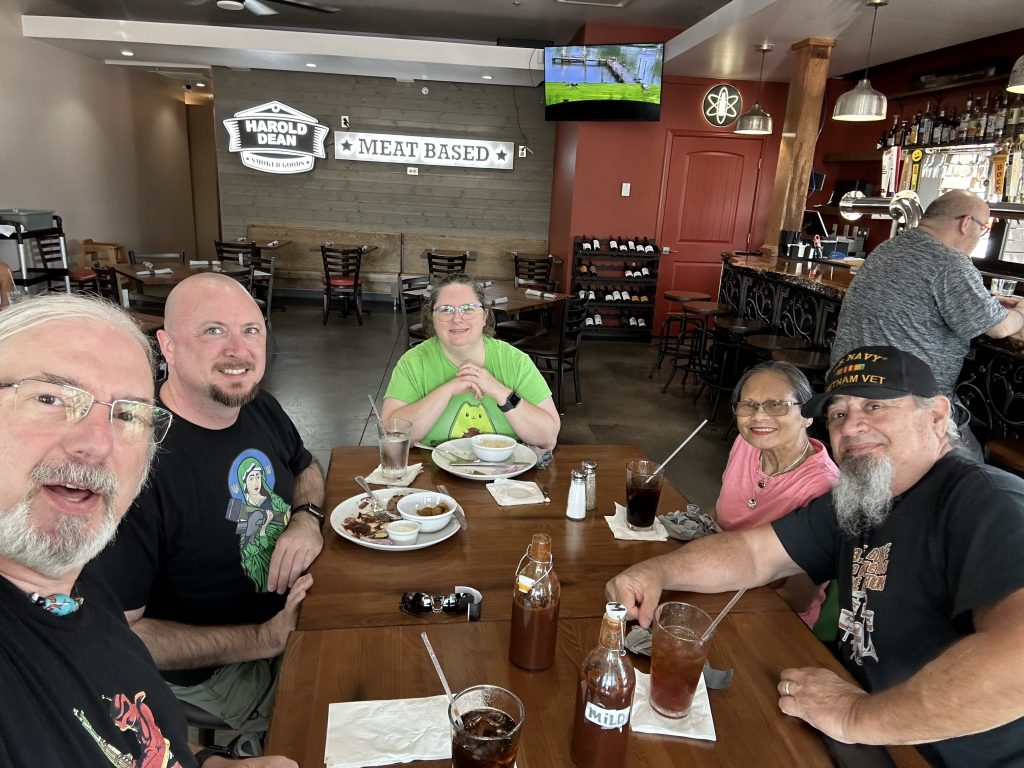 Pat and Rick (along with lovely spouses) join me for lunch before I depart Dallas.