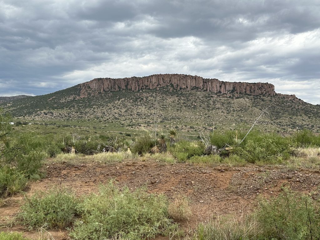 I nice palisade looming east of Hurley, New Mexico.