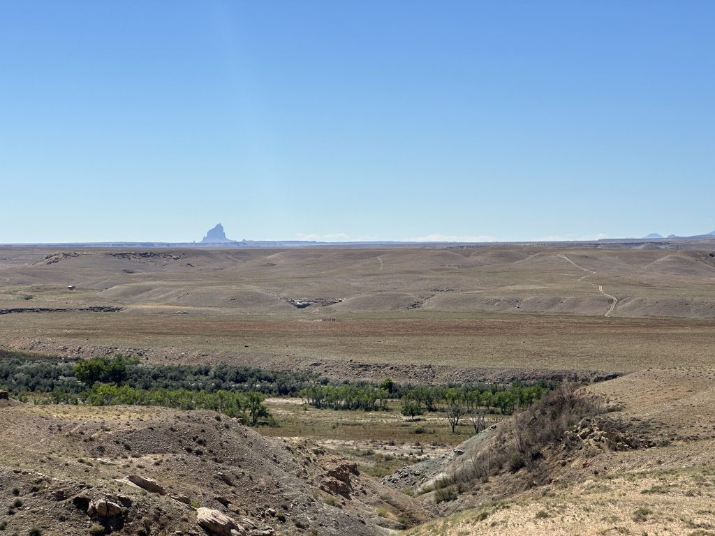 Ship Rock looms on the horizon from the four corners region in Colorado.