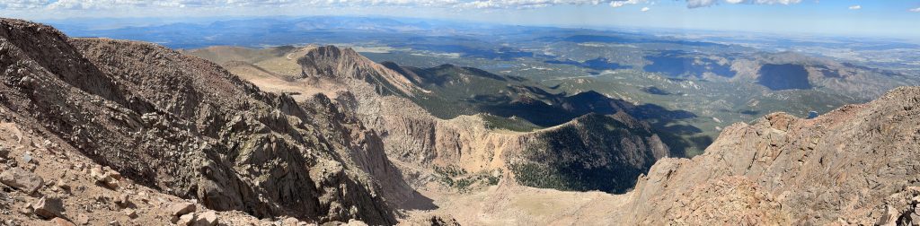 A panoramic view from the top of Pike’s Peak.
