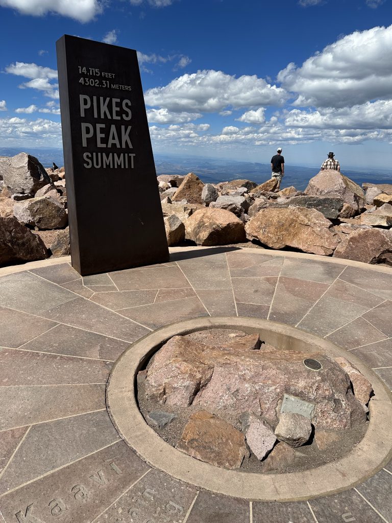 The official altitude mark for the top of Pike’s Peak.