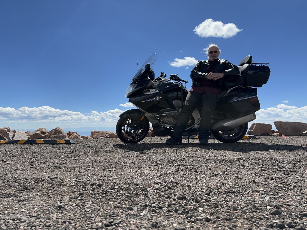 Ghost on top of Pike’s Peak, recreating a photo from 1998. Different bikes, but the same chaps.