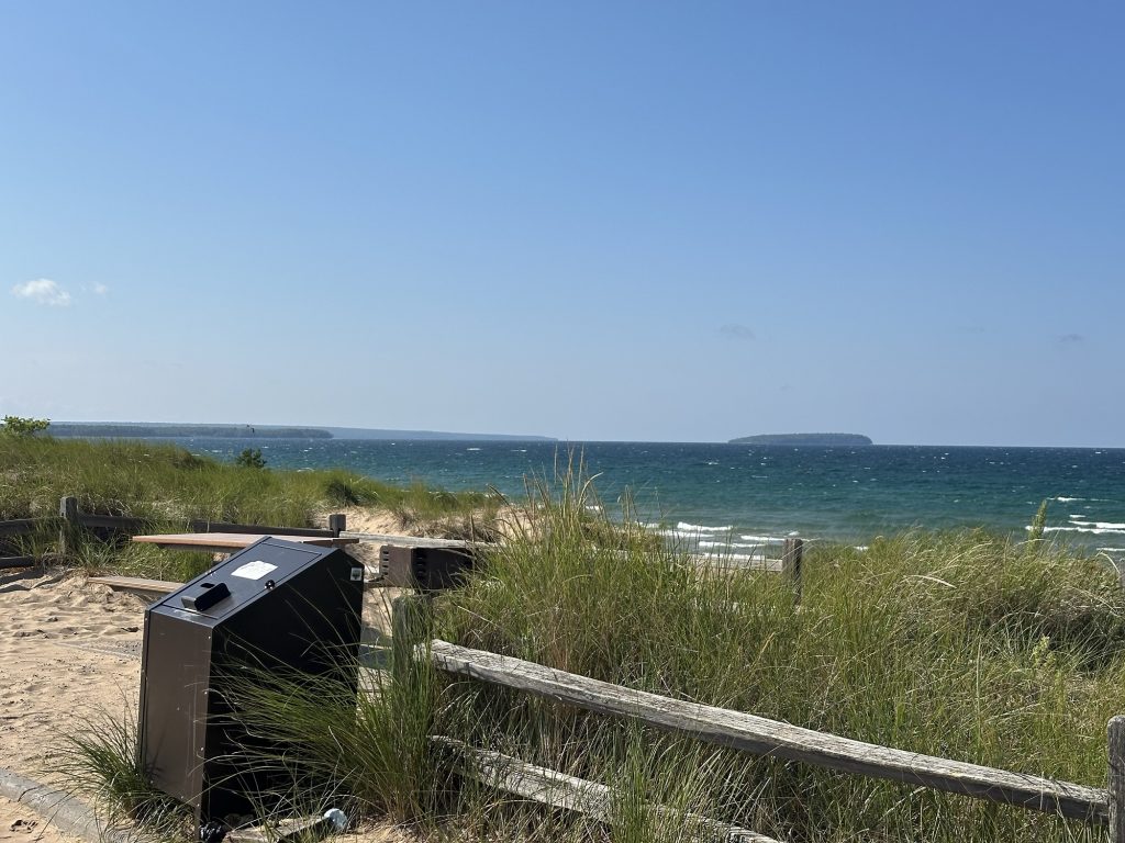 A sturdy north wind off Lake Superior means a choppy lake and natural air conditioning.