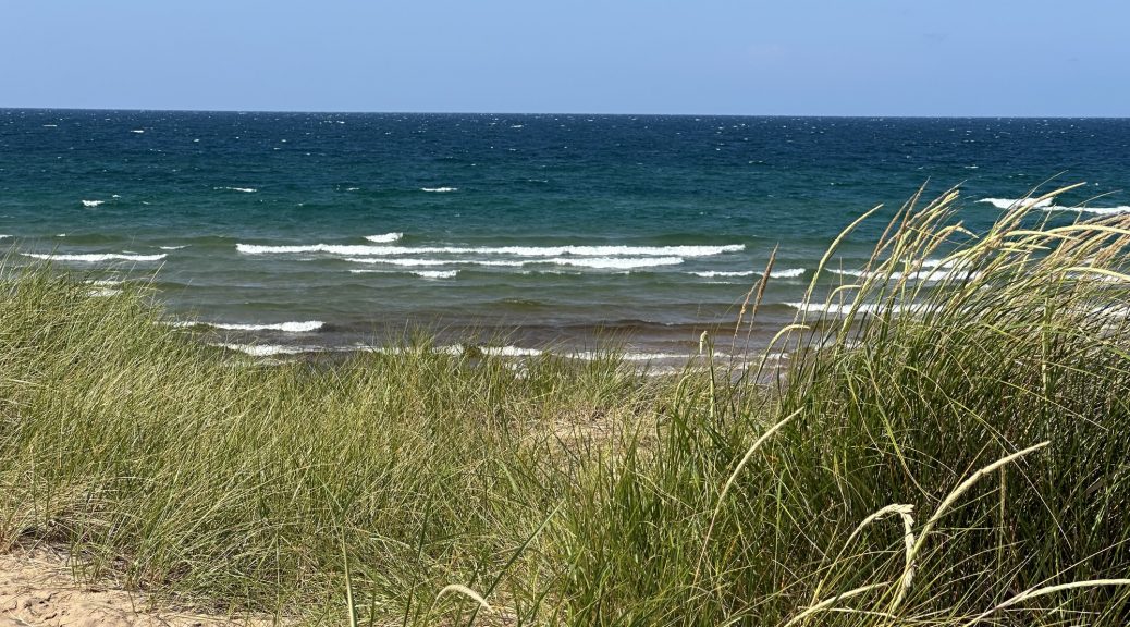A sturdy north wind off Lake Superior means a choppy lake and natural air conditioning.