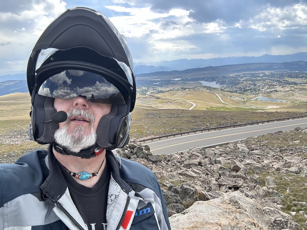 An obligatory selfie at the summit of Bear Tooth Pass.