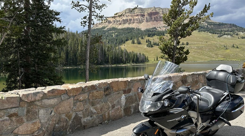 The obligatory photo of the Nightowl in front of Beartooth Lake and Beartooth Butte.