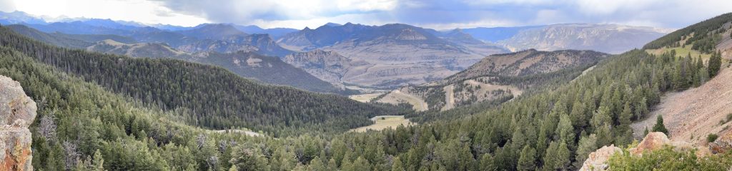 A panoramic view looking west from Dead Indian Pass on the Chief Joseph Scenic Byway.